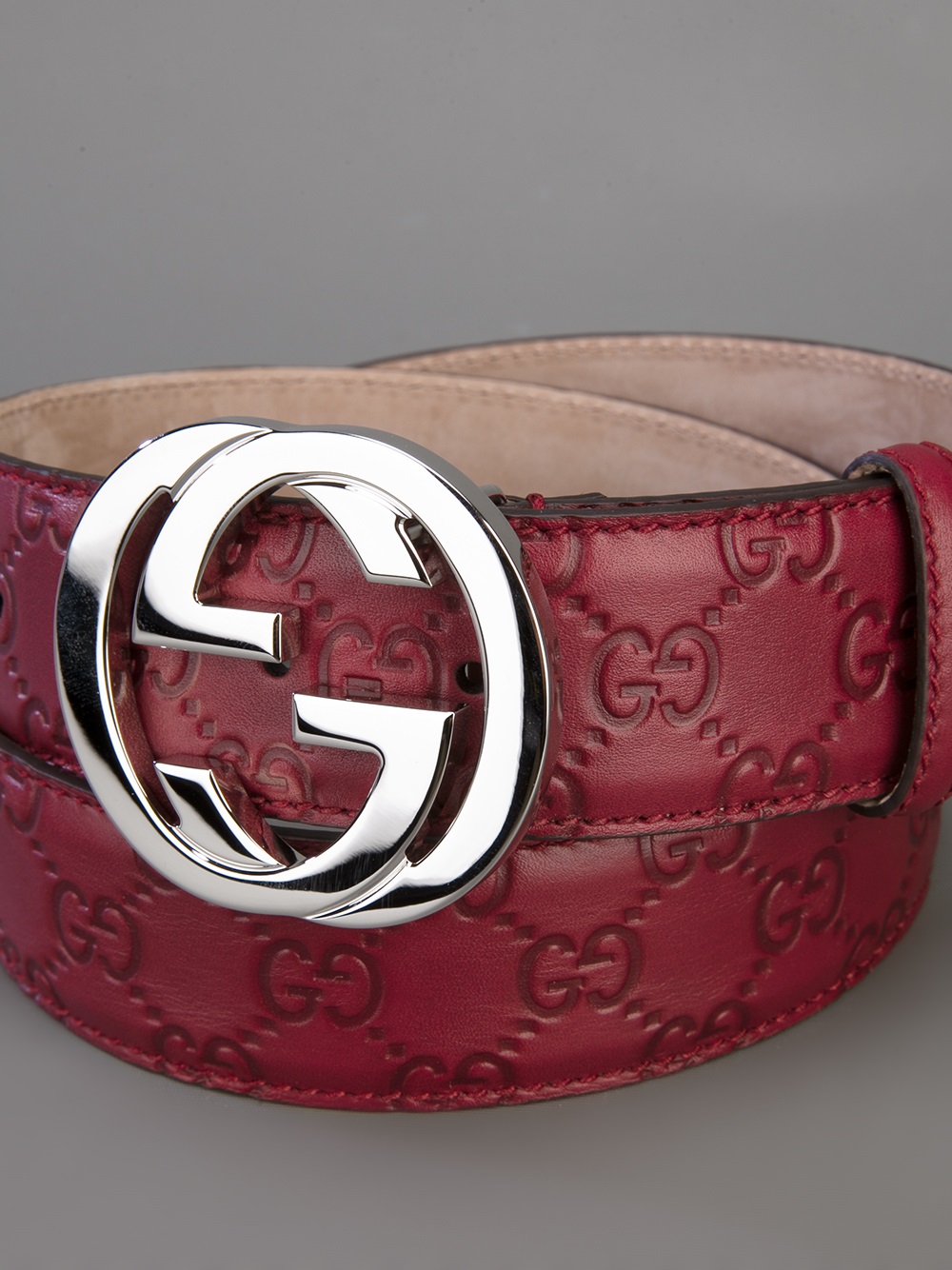 Lyst - Gucci Unisex Brand Embossed Belt in Purple for Men