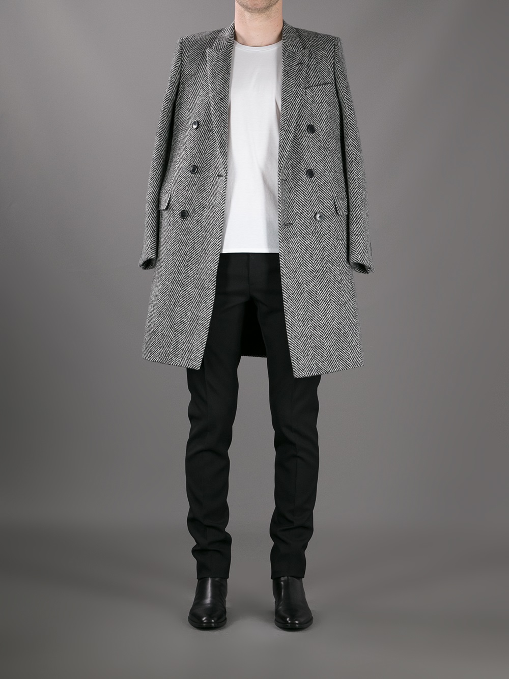 Saint laurent tweed best sale coat