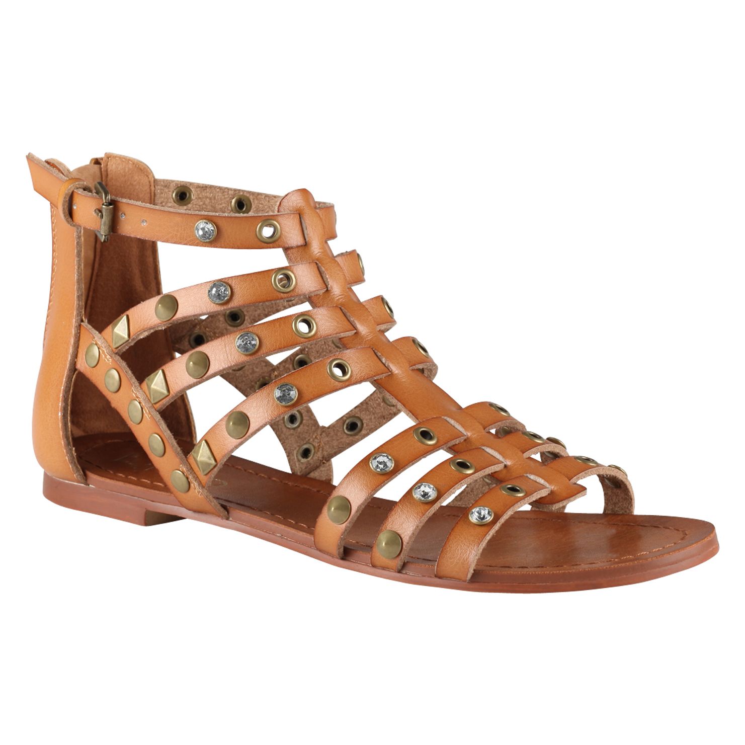 Aldo Brigida Flat Sandals in Brown (Cognac) | Lyst