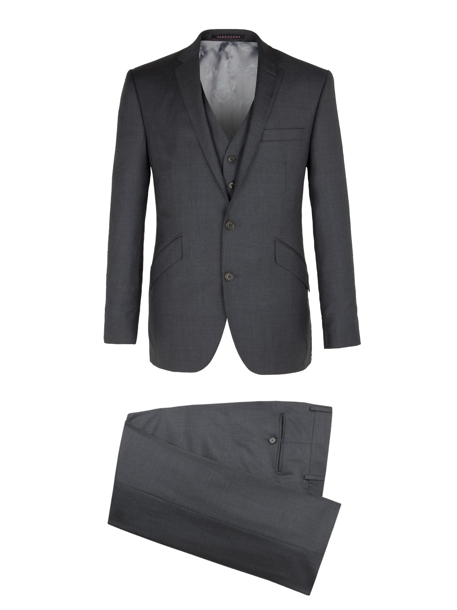 Alexandre Savile Row Plain 2 Piece Suit in Gray for Men (Charcoal) | Lyst
