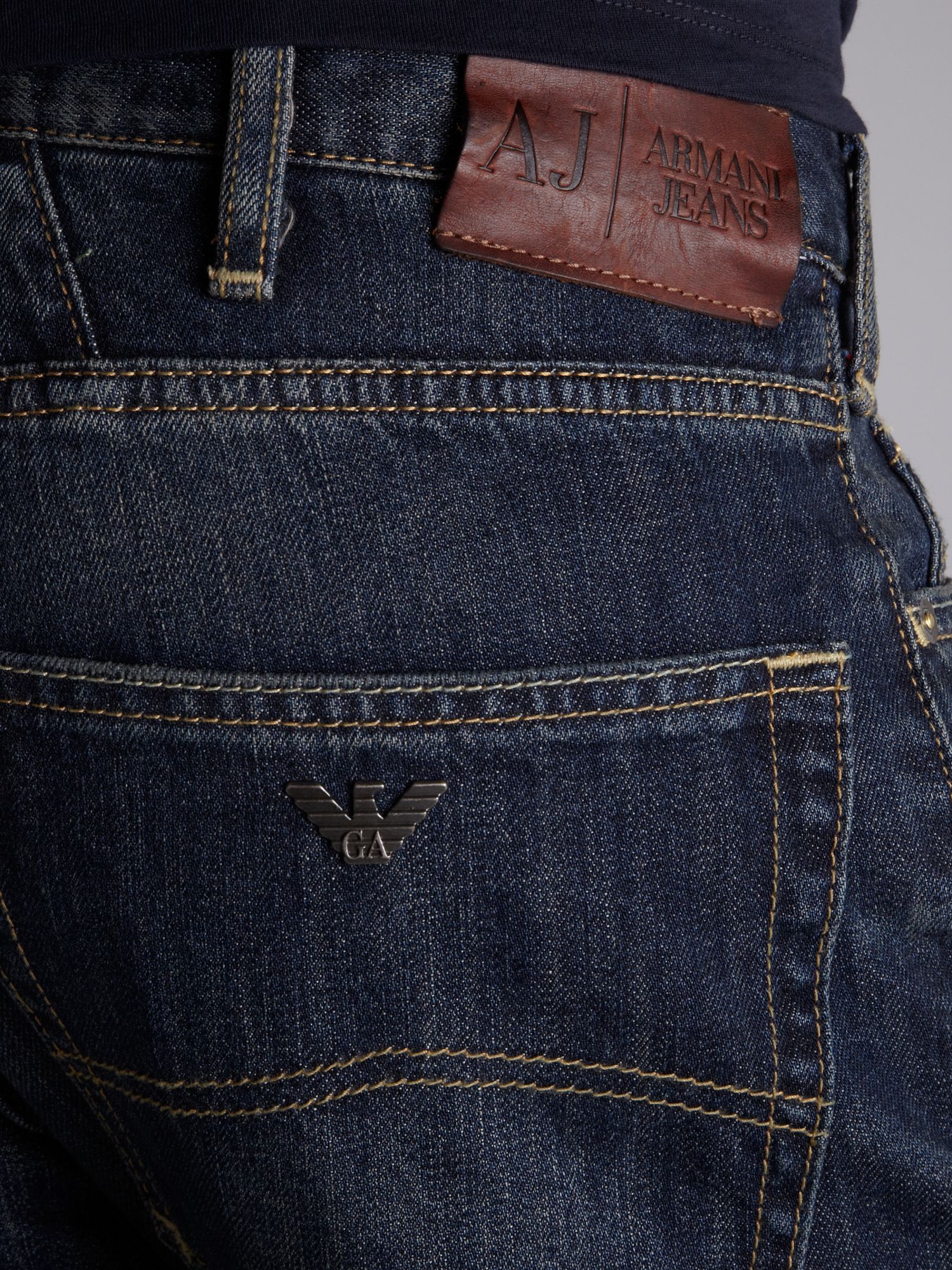 Armani jeans J45 Tapered Fit Dirty Wash Jeans in Blue for Men Lyst