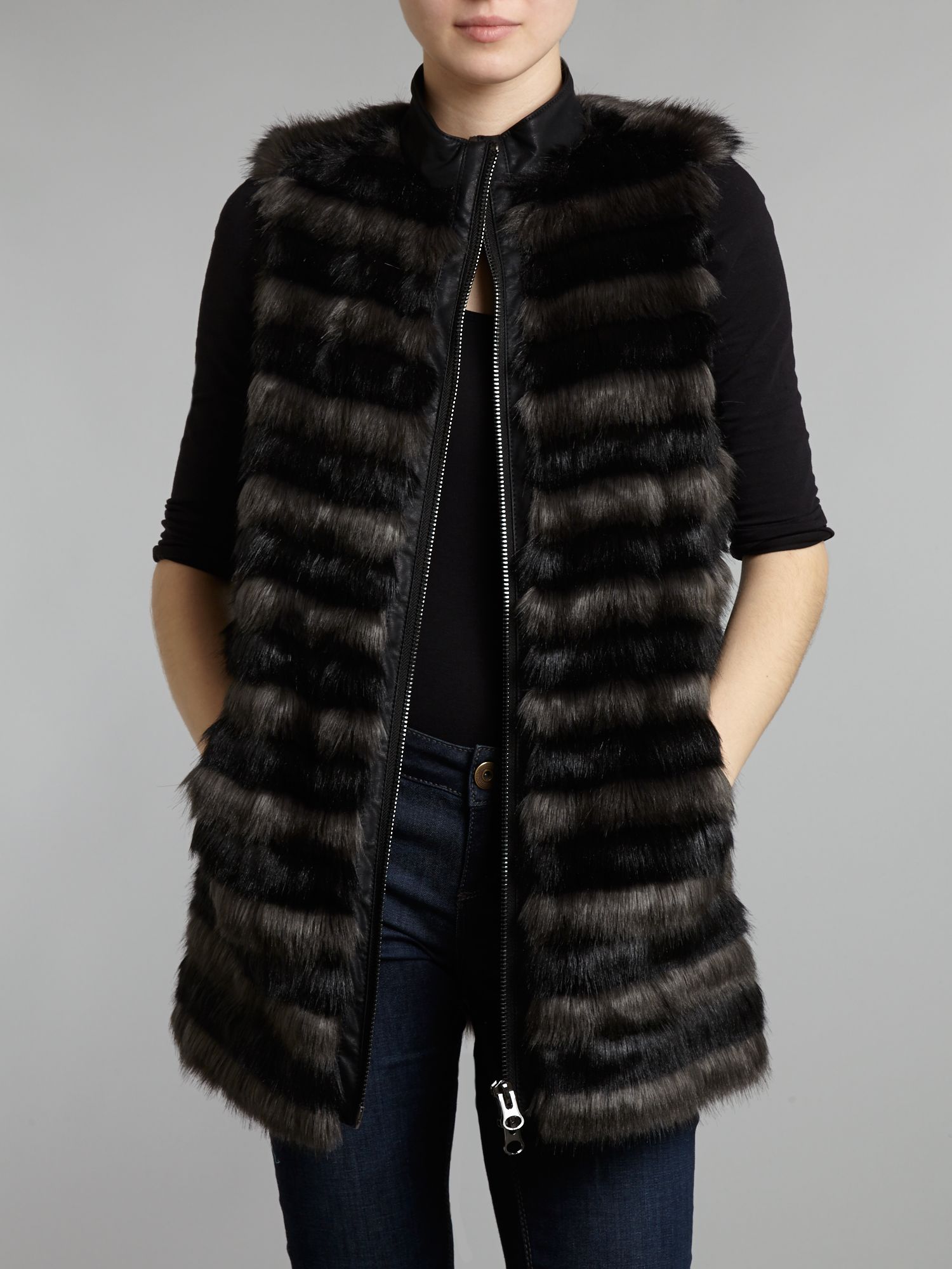 Faux fur gilet jacket 'Embrace the faux fur gilet trend with this on-point piece. We designed it with a lovely sleek fur which lies flat and doesn't add bulk. Layer it up with jerseys and knits and when temperatures dip add a denim or leather jacket.'/5(7).