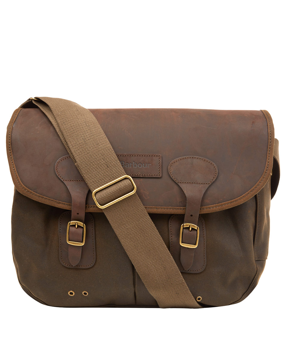 Barbour Medium Olive Tarras Leather and Wax Cotton Bag in Green for Men ...