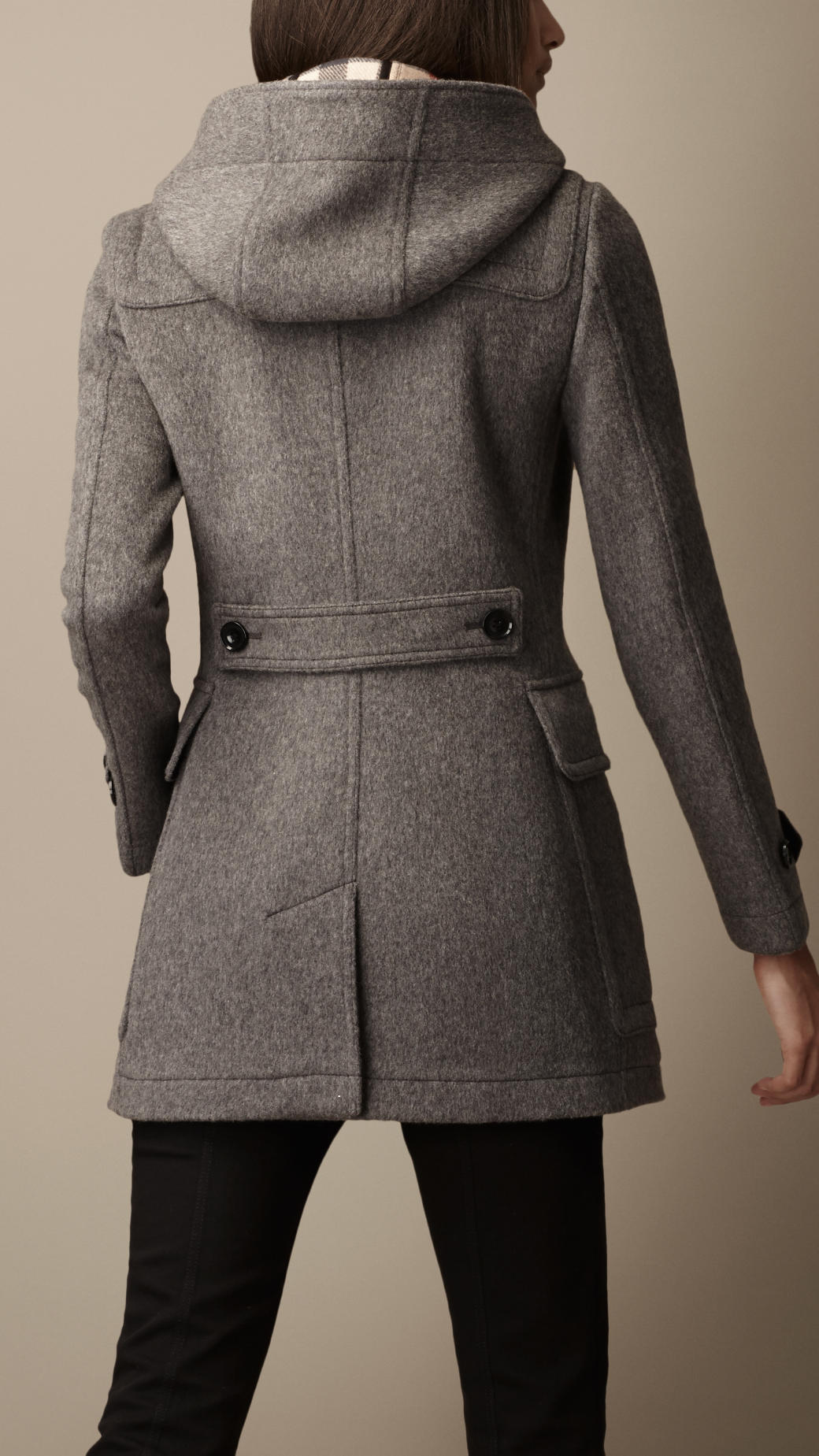 grey fitted coat