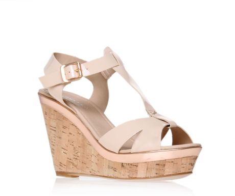 Carvela Kurt Geiger Kab Wedge Court Shoes in Beige (Nude) | Lyst