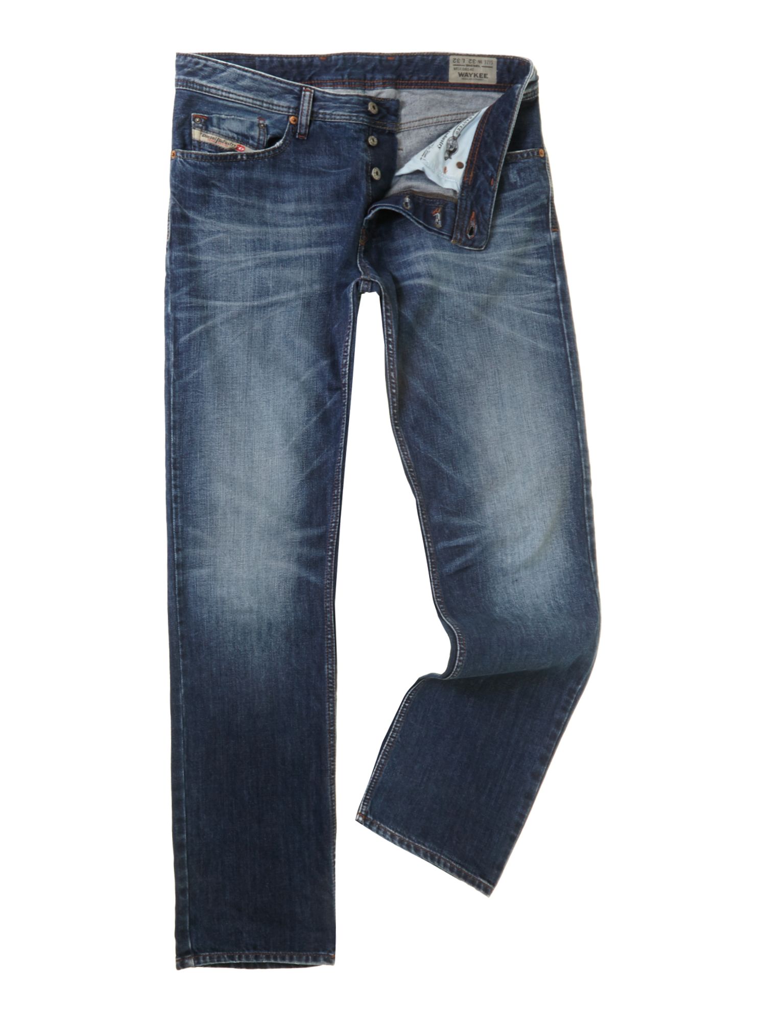 Diesel Waykee 814e Tapered Fit Jeans in Blue for Men (Denim Mid Wash ...