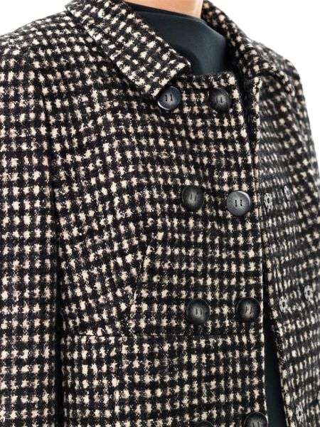 Dolce & Gabbana Check Tweed Swing Coat in Black | Lyst