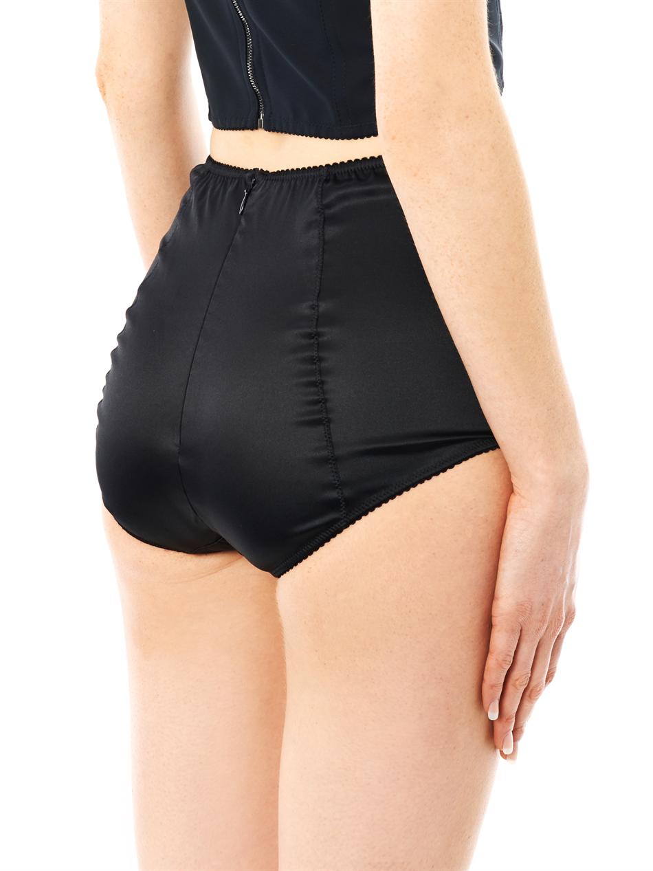 Dolce & Gabbana Satin High Waisted Knickers in Black | Lyst