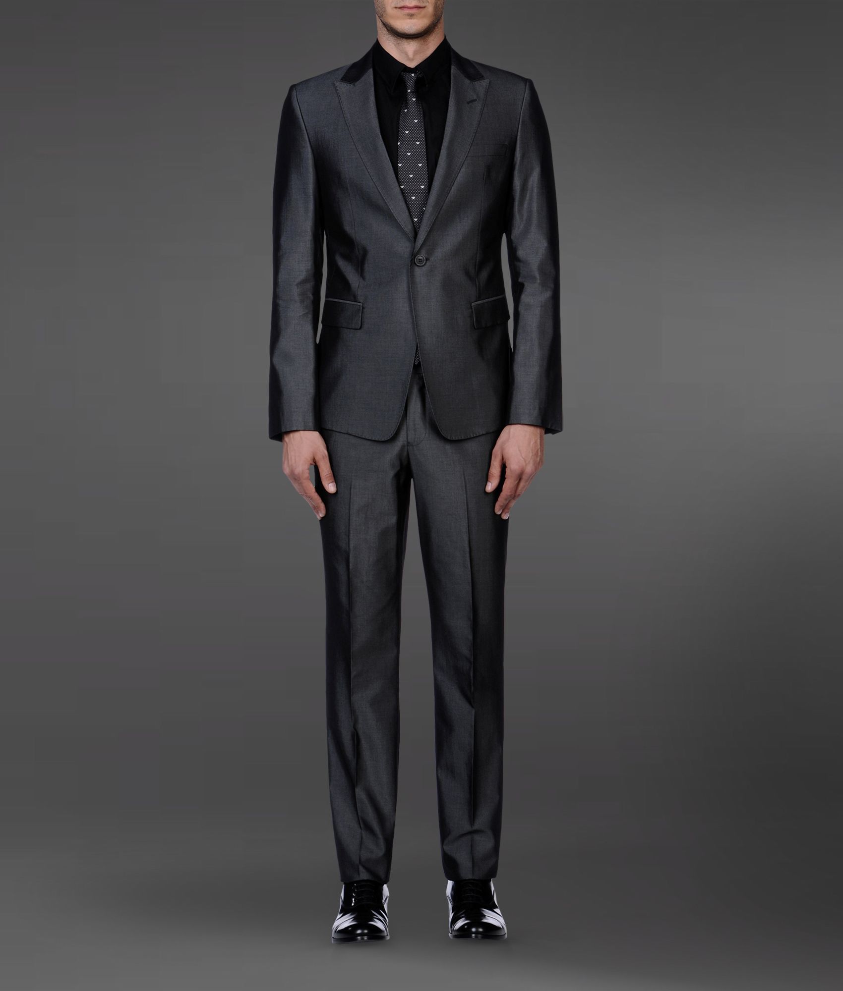 Lyst - Emporio Armani One Button Suit in Gray for Men