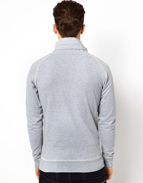 Asos G Star Sweatshirt Nord Collar Front Logo in Gray for Men ...