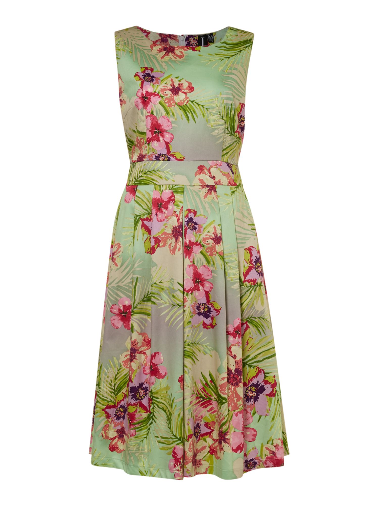 Izabel london Floral Print Classic Midi Dress in Green | Lyst