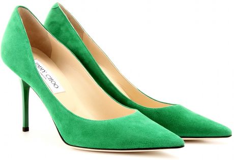 Jimmy Choo Agnes Suede Pumps in Green (emerald runs slightly small) | Lyst
