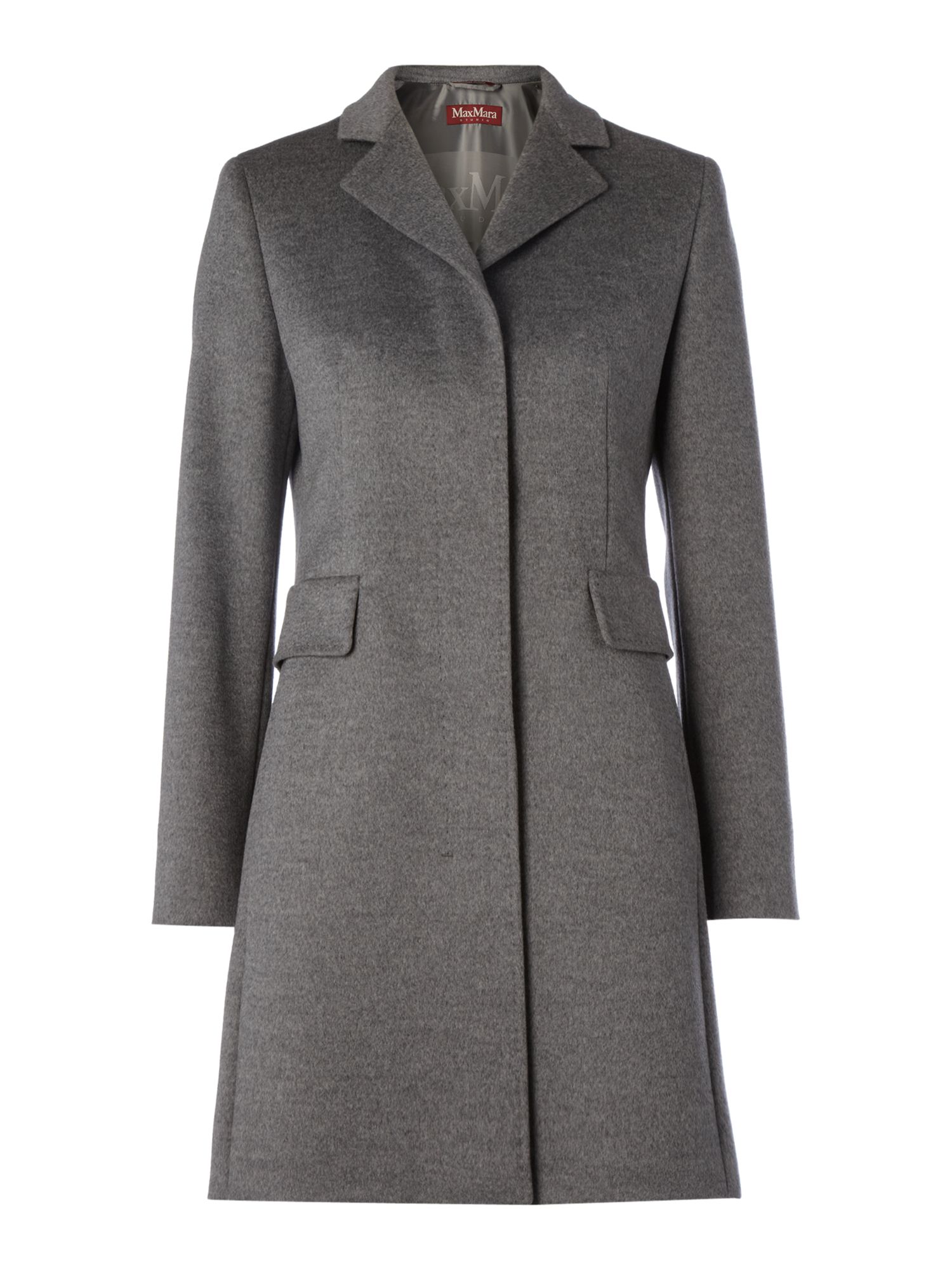 Max mara studio Ninetta Long Line Pocket Overcoat in Gray | Lyst