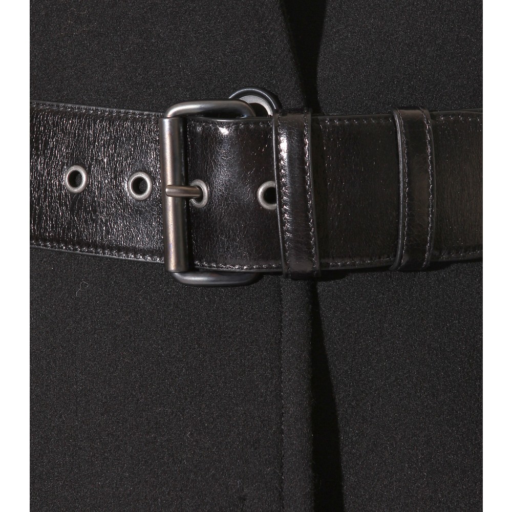 Miu miu Belted Wool Jacket with Peplum in Black (nero) | Lyst
