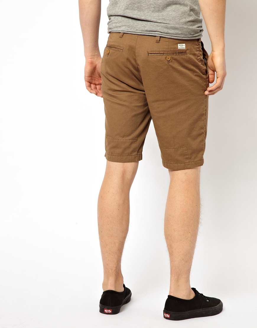 Pepe Jeans Pepe Chino Shorts in Stone (Brown) for Men | Lyst