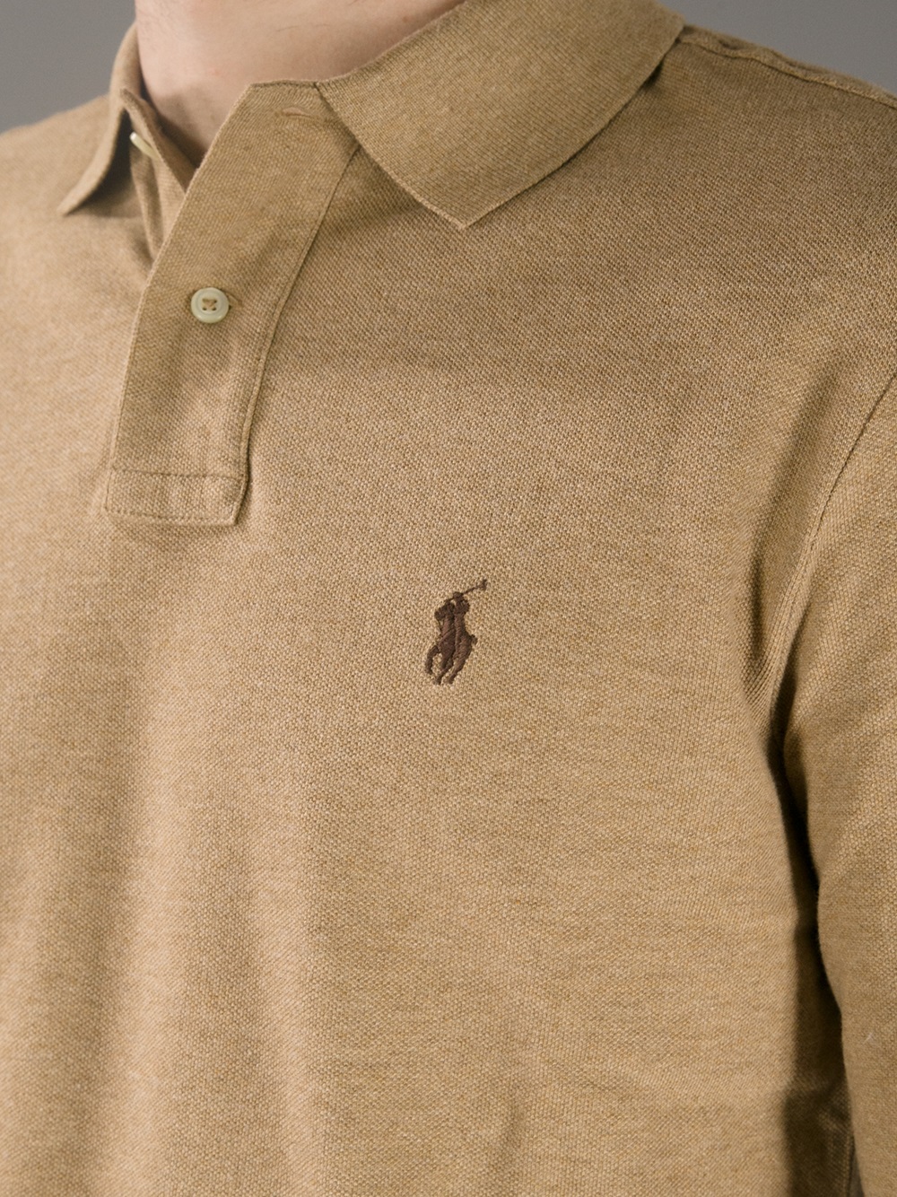 Polo Ralph Lauren Long Sleeve Polo Shirt in Brown for Men - Lyst