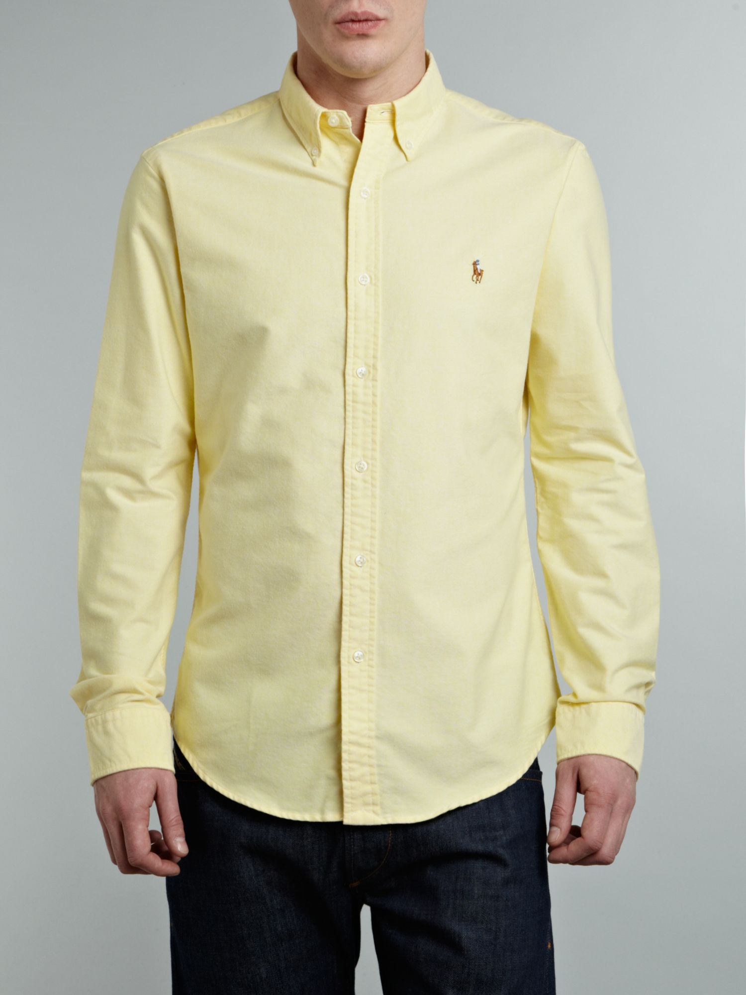 Polo Ralph Lauren Long Sleeved Oxford Shirt in Lemon (Yellow) for Men