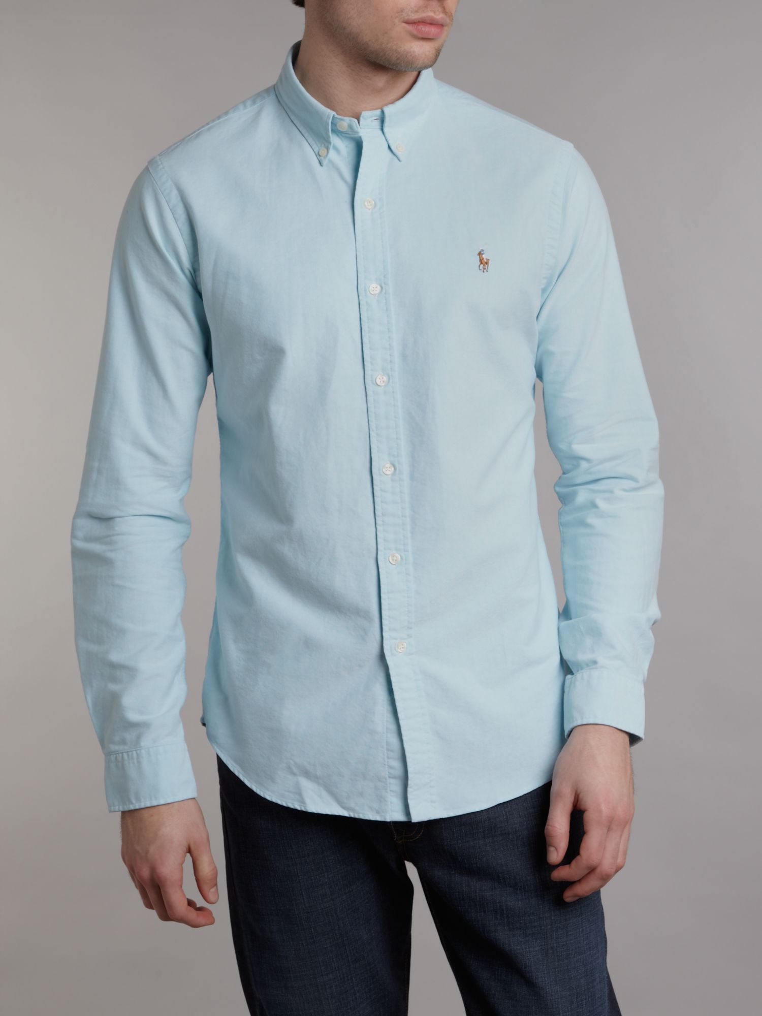 Polo ralph lauren Long Sleeved Oxford Shirt in Blue for Men | Lyst