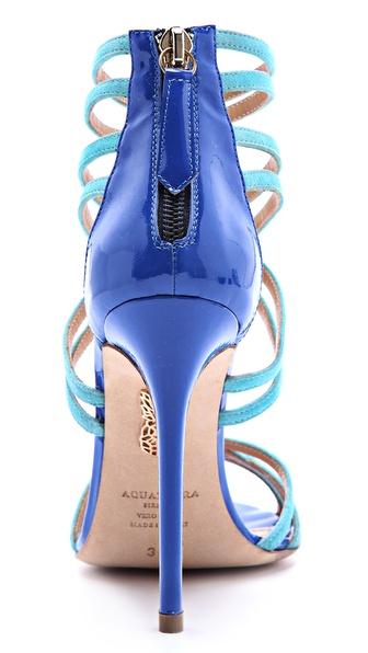 Aquazzura Principessa Strappy Sandals in Blue | Lyst