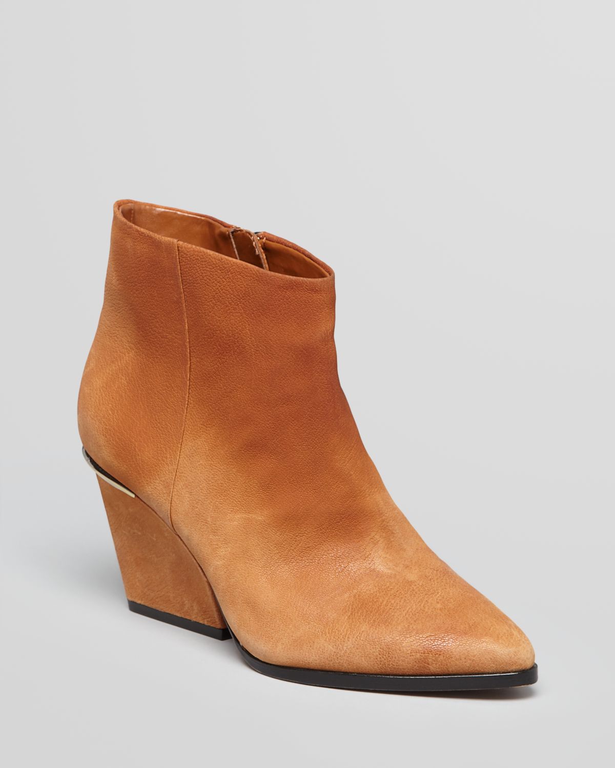 pointed toe booties low heel