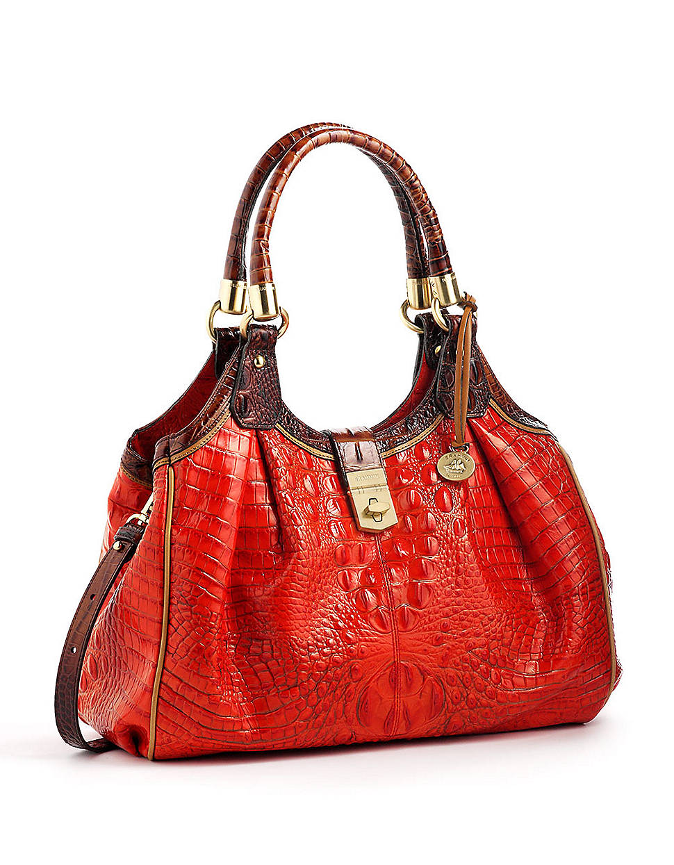 Brahmin Leather Croceffect Handbag in Red (SALSA) | Lyst