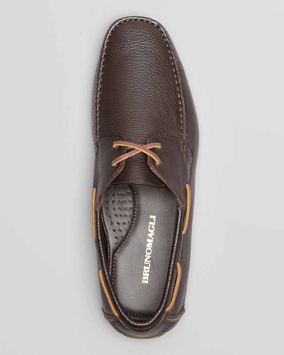 Bruno Magli Eblan Pebbled Leather Boat Shoe Driving Loafers in Dark ...