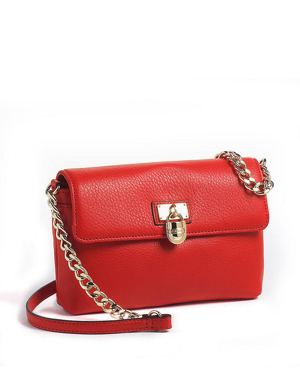 Calvin Klein Leather Crossbody Bag in Red (coral) | Lyst