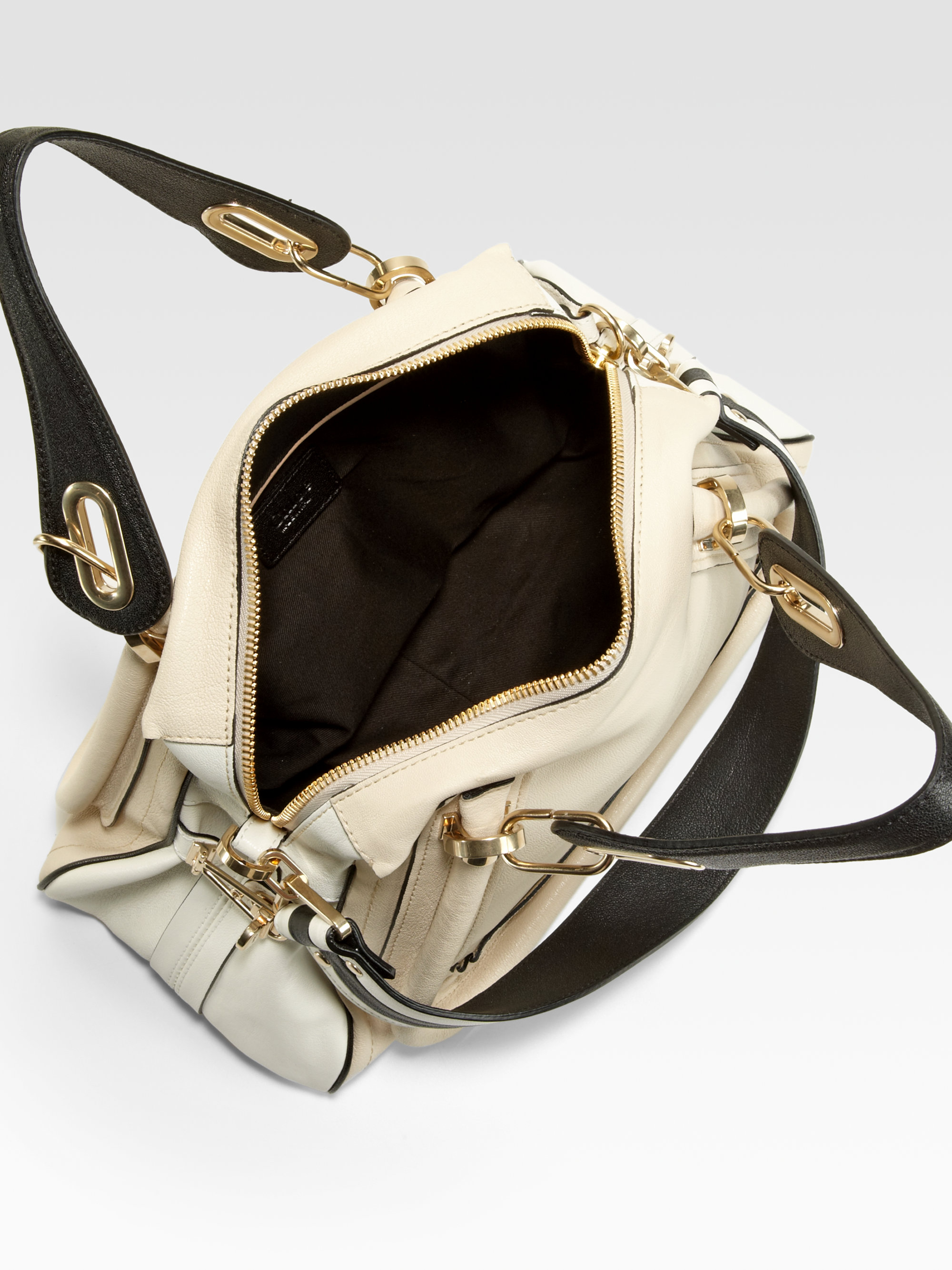 Chlo Paraty Medium Military Shoulder Bag in Beige (WHITE BLACK ...  