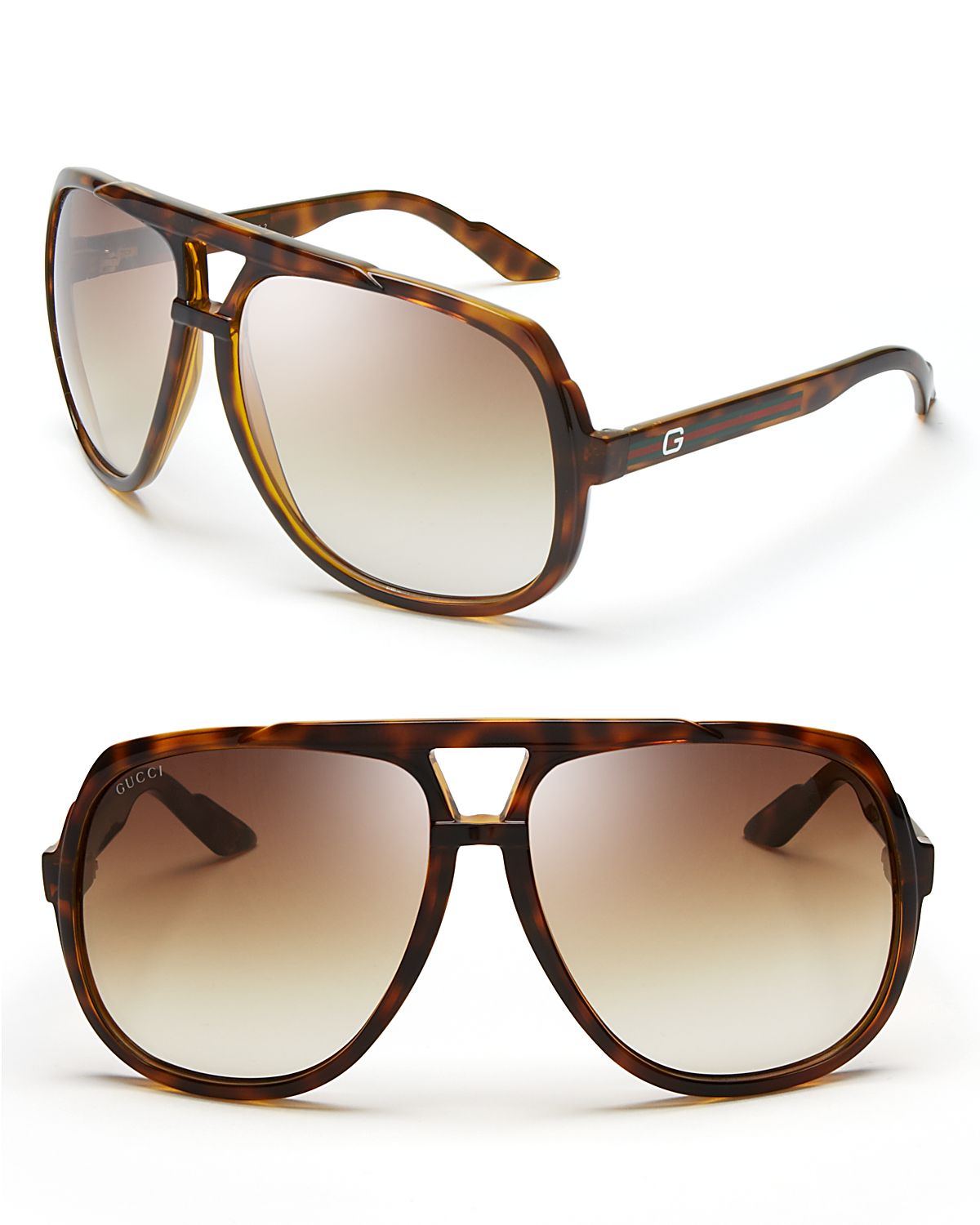Gucci Oversized Aviator Sunglasses in Brown for Men | Lyst