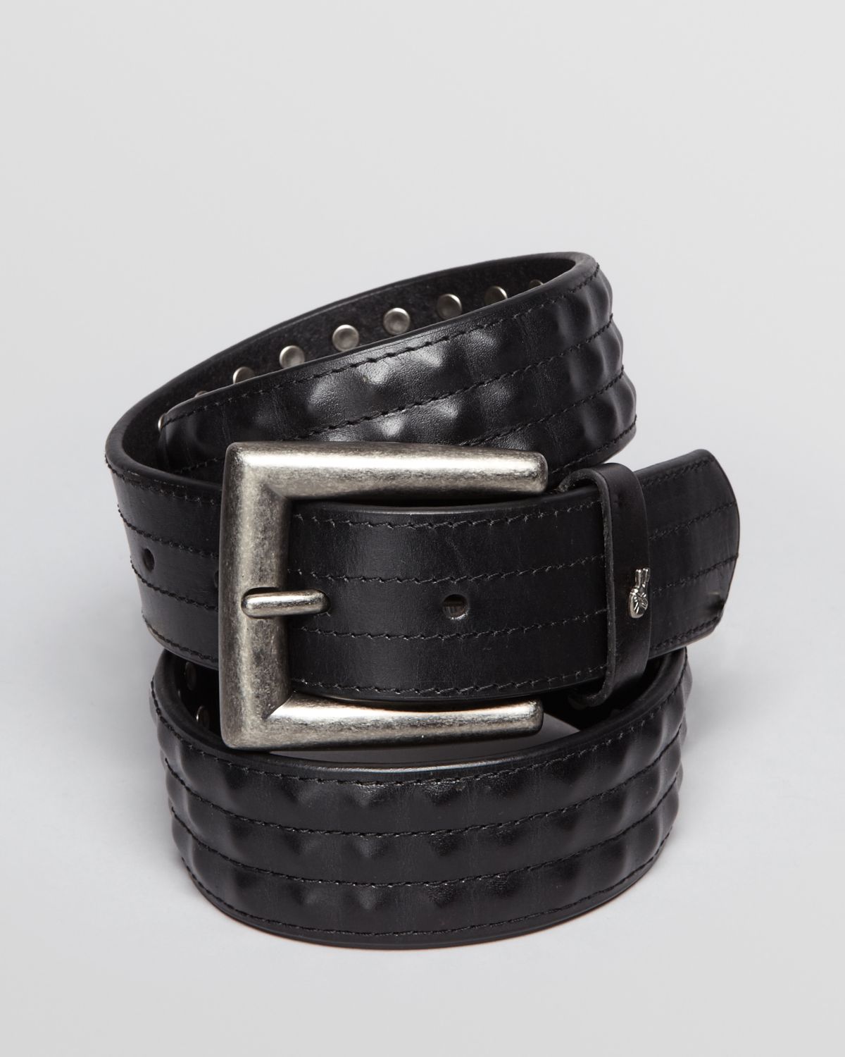 John varvatos Star Usa Covered Stud Leather Belt in Black for Men Lyst