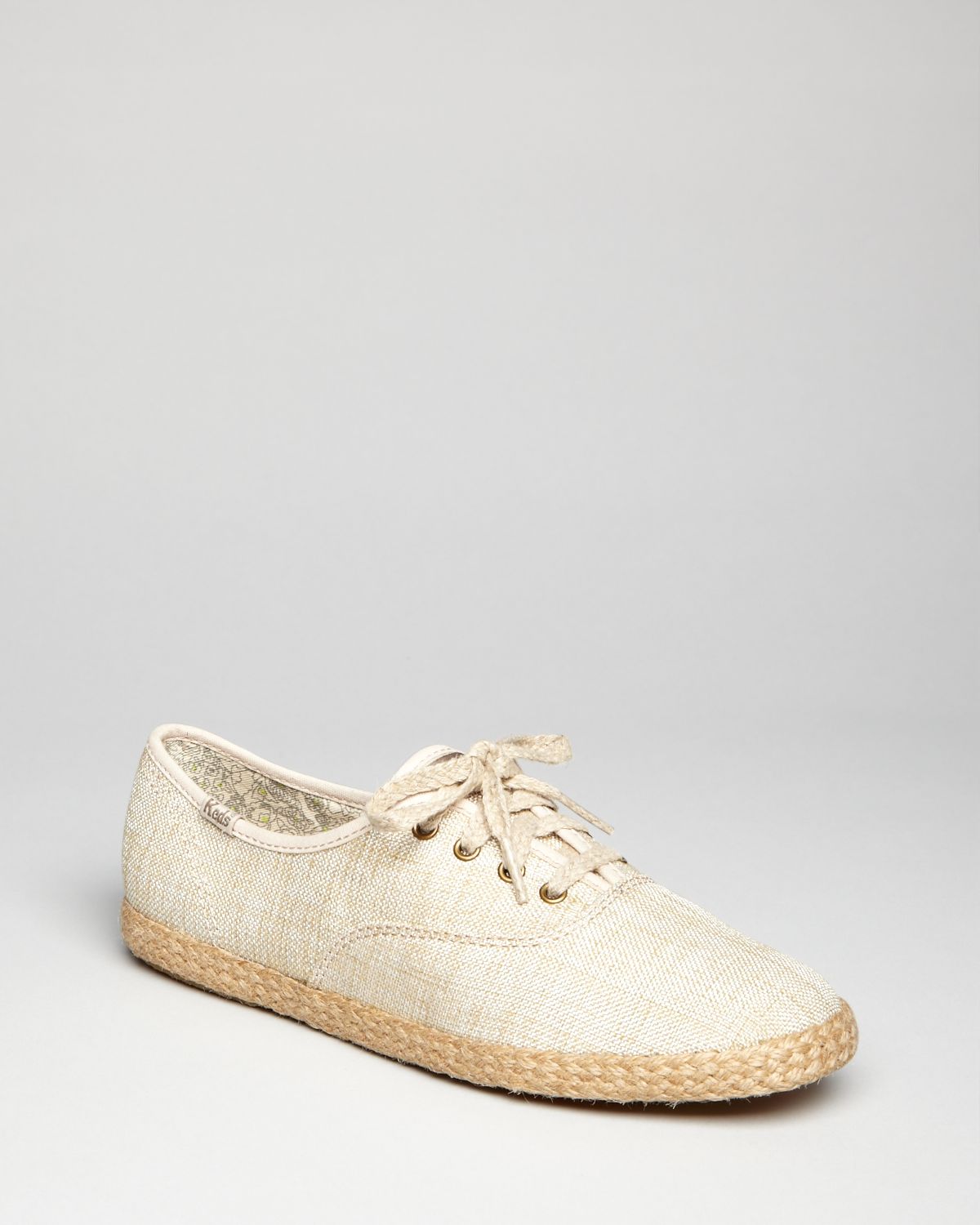 Lyst - Keds Lace Up Sneakers Champion Jute Metallic Linen in Natural