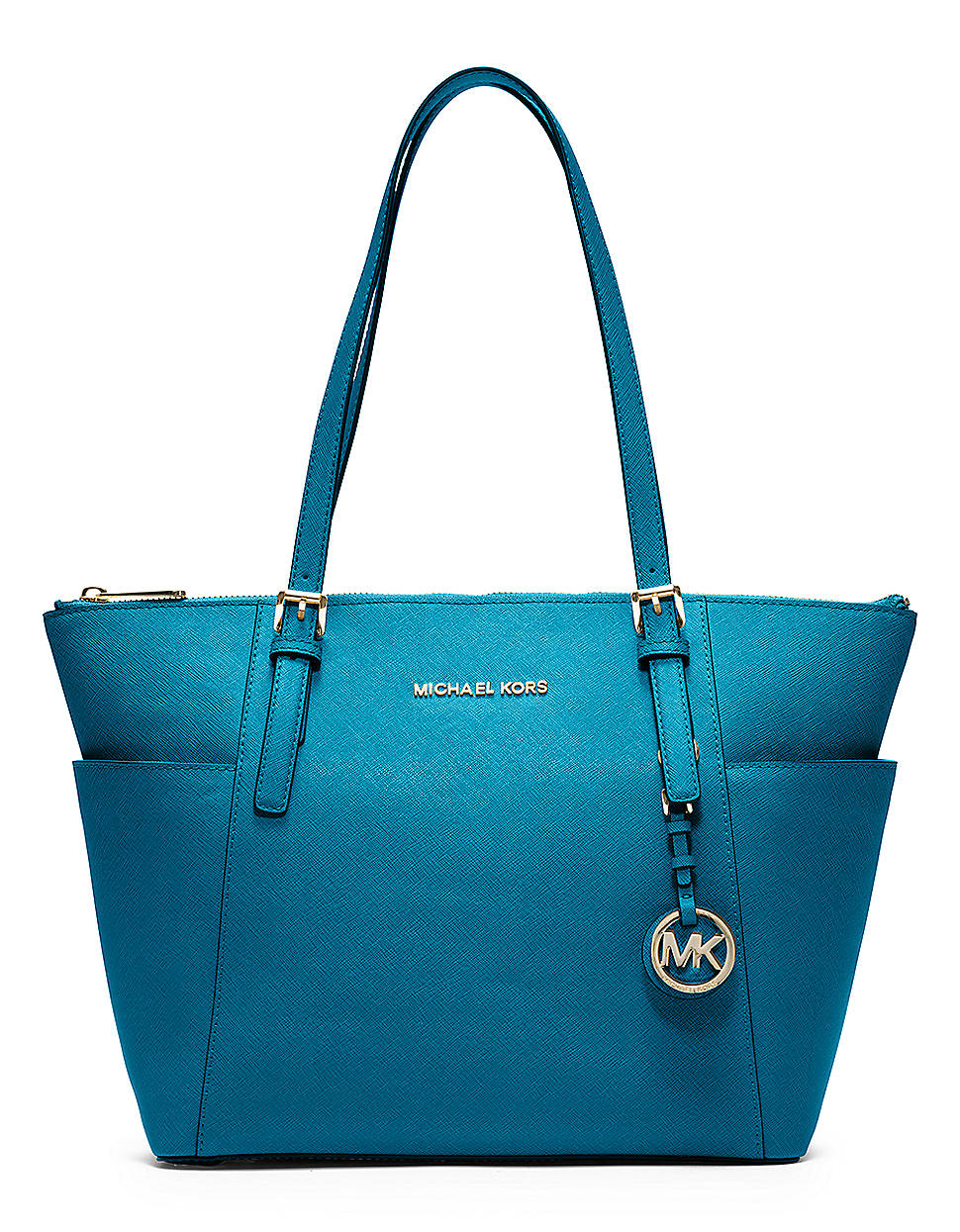 MICHAEL Michael Kors Jet Set East West Leather Tote Bag in Turquoise