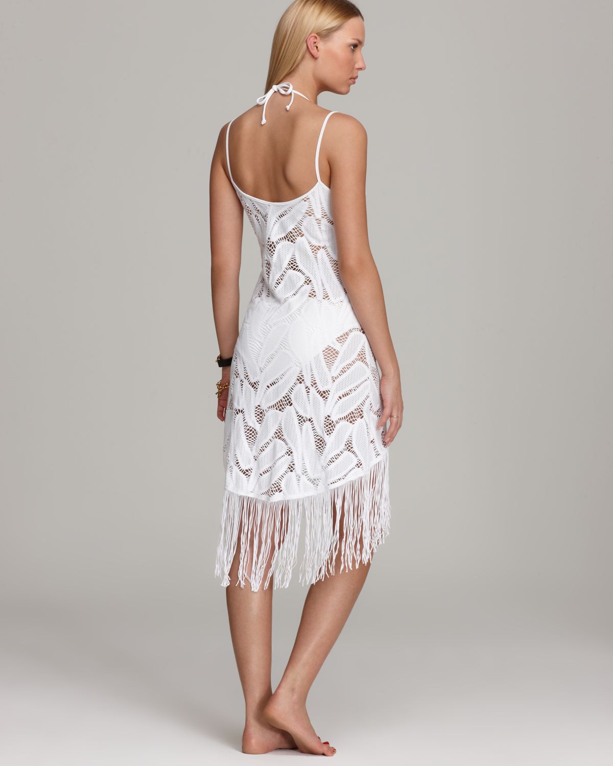 Plus Size Fringed Two Piece Swimsuit Two Piece Bathing Suit - Tropical Theme