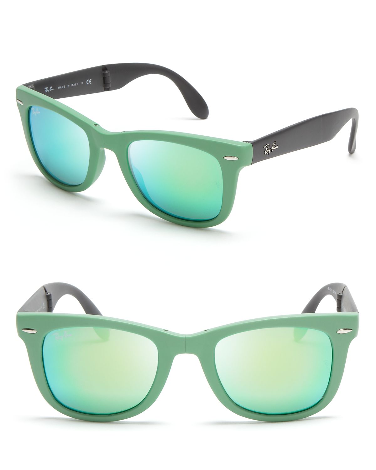 Ray Ban Foldable Icon Wayfarer Sunglasses In Green For Men Lyst 1423