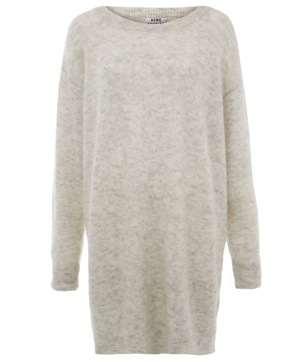 Lyst - Acne studios Grey Wham Mohair Knitted Jumper Dress in Gray