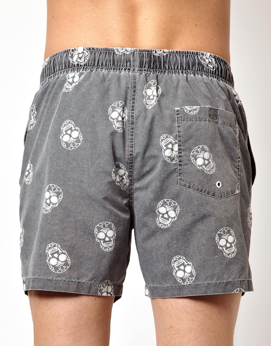 skull swim trunks