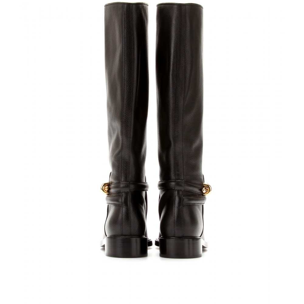 Balenciaga Leather Riding Boots in Black | Lyst