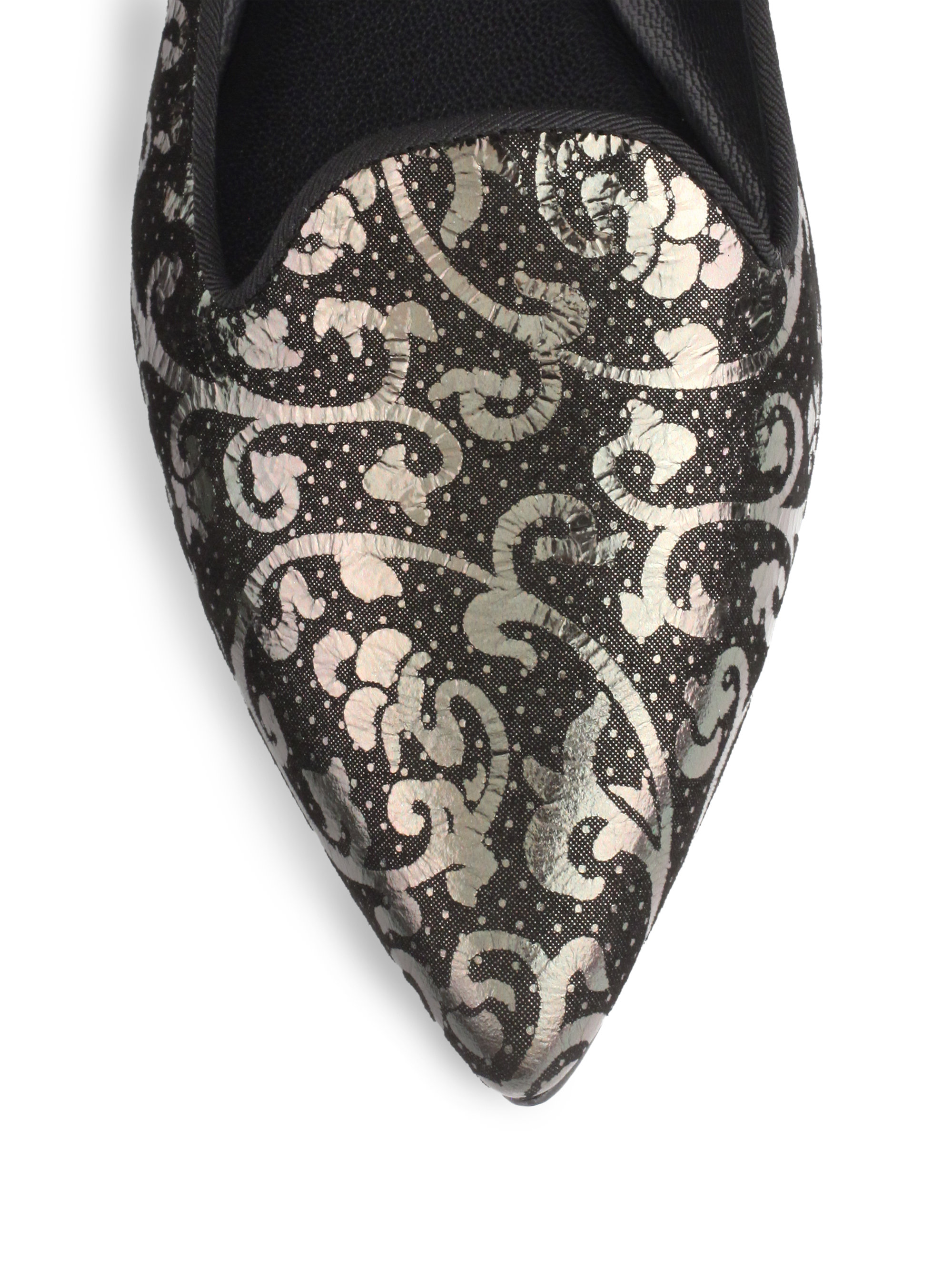 Belle by sigerson morrison Sadie Metallic Brocade Smoking Slippers in
