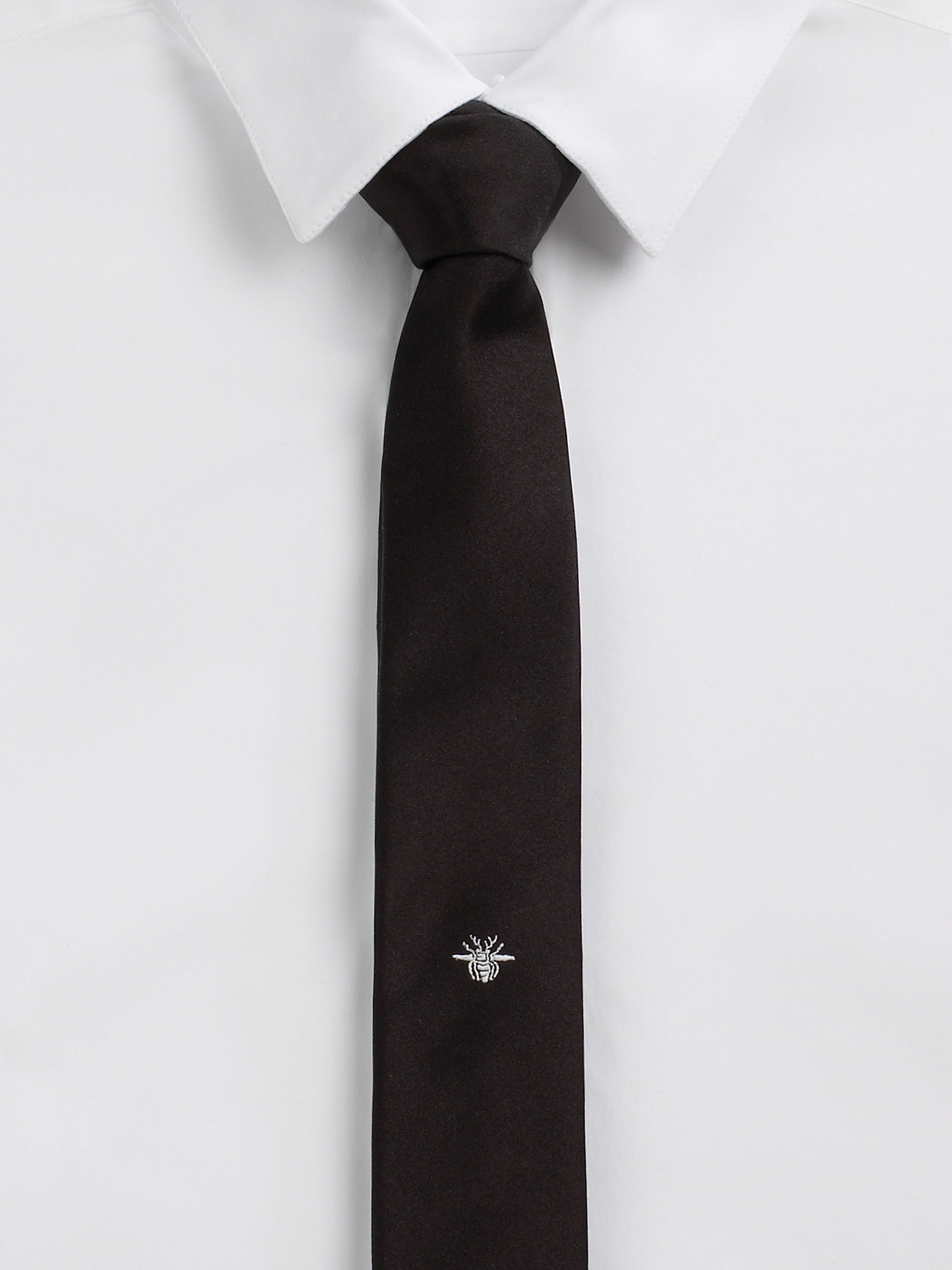 Dior Homme Embroidered Bee Silk Tie in Black (Gray) for Men | Lyst