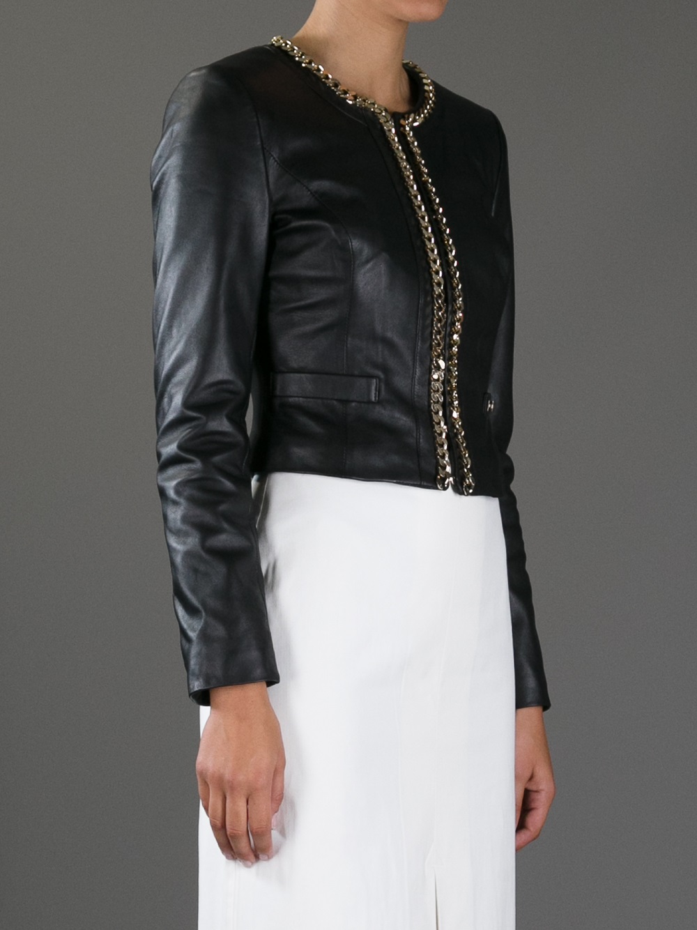 elisabetta franchi leather jacket