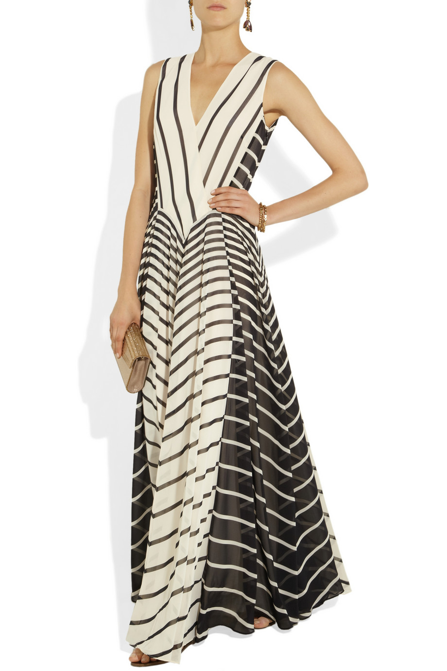 halston white gown