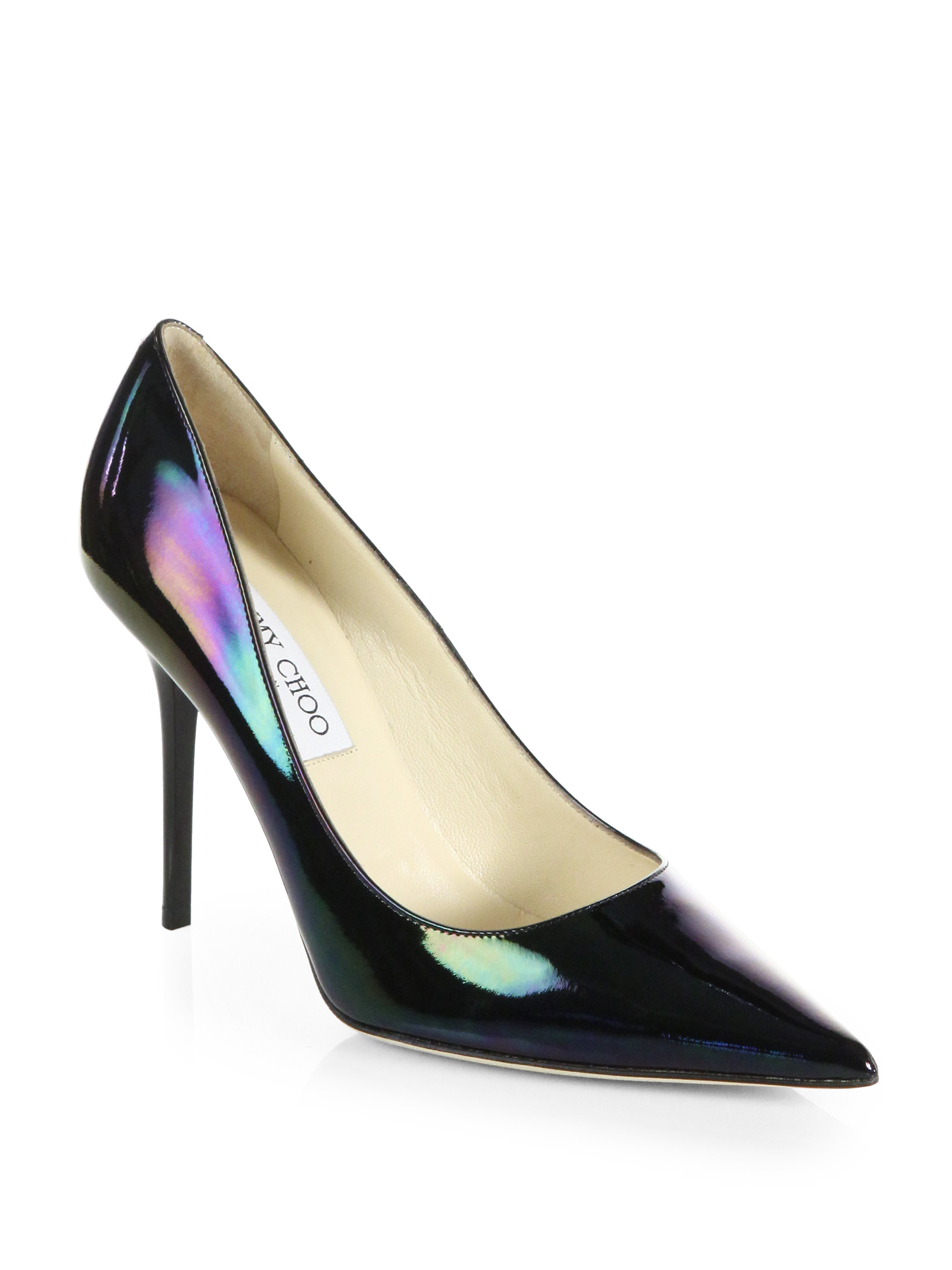 Jimmy Choo Abel Hologram Patent Leather Pumps in Black Lyst