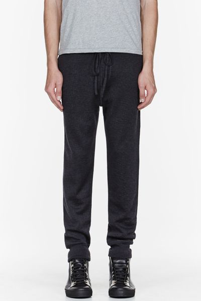 Lanvin Dark Grey Knit Merino Wool Lounge Pants in Gray for Men (grey ...