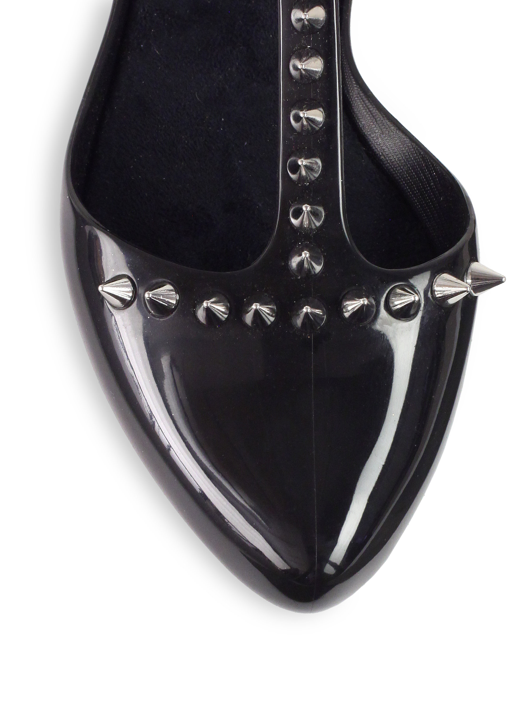 black spiked flats