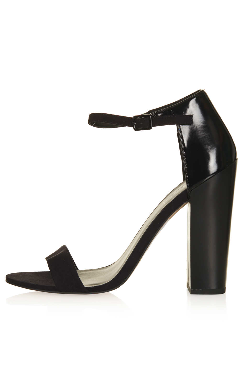 TOPSHOP Ratchet Block Strappy Heels in Black - Lyst