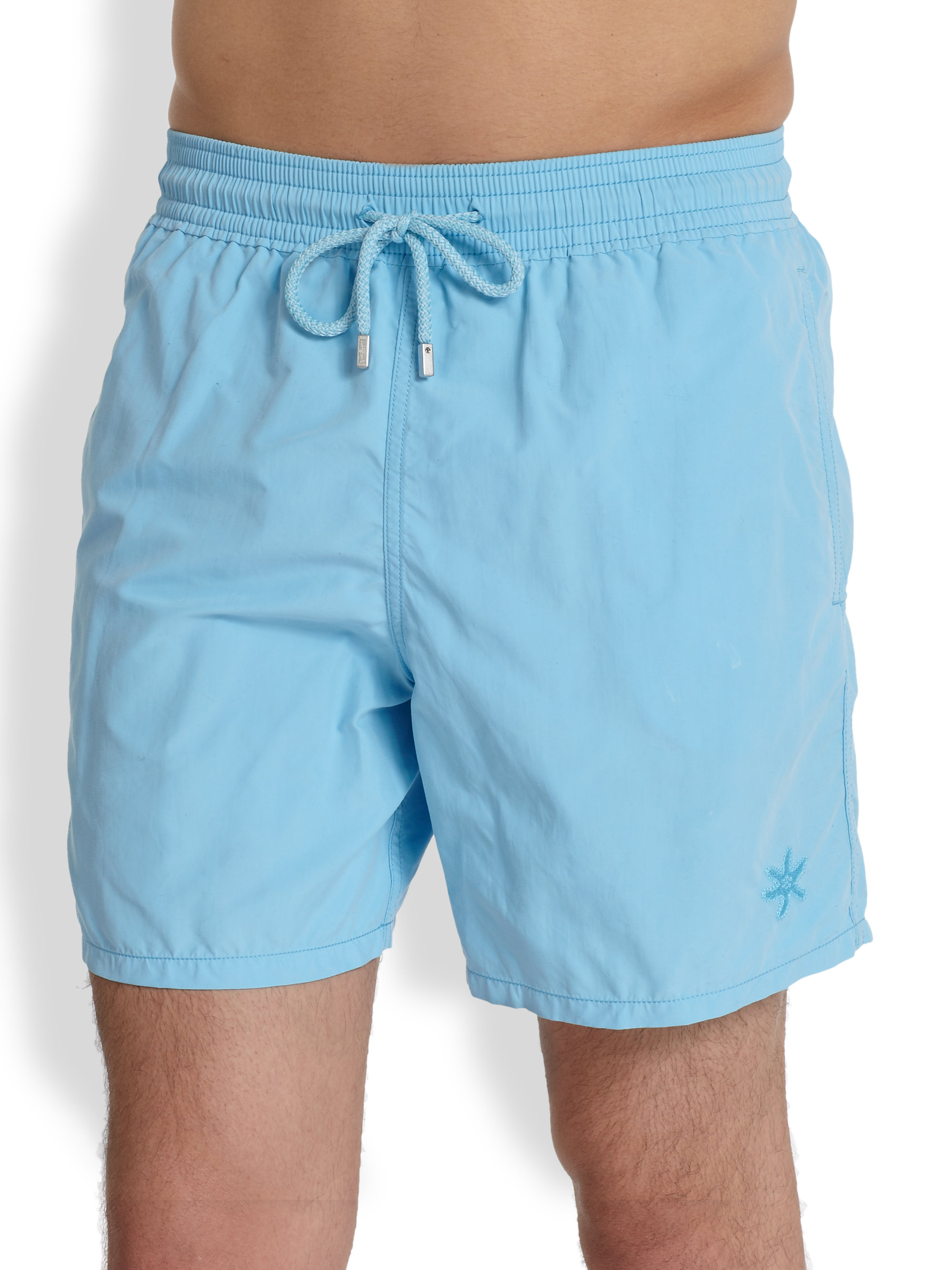 light blue swim trunks