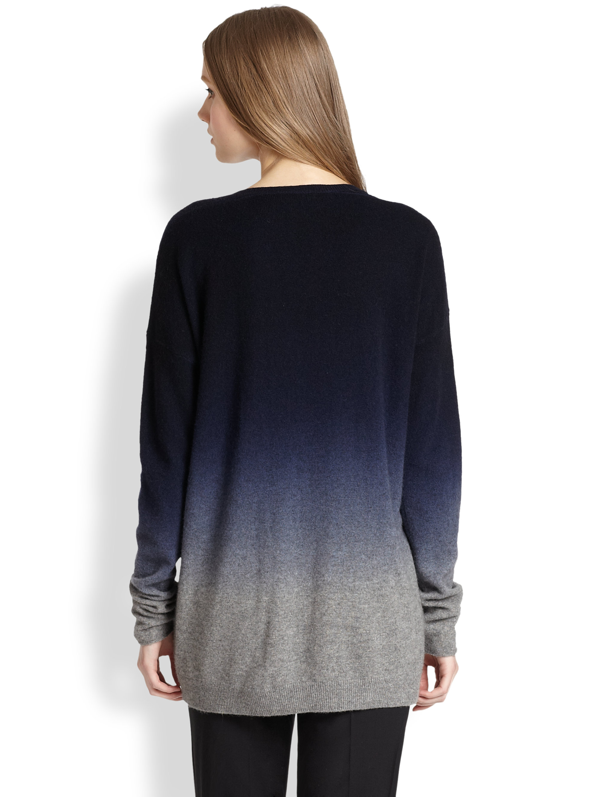 Vince Ombré Dip Dye Wool Cashmere Cableknit Sweater blog.knak.jp