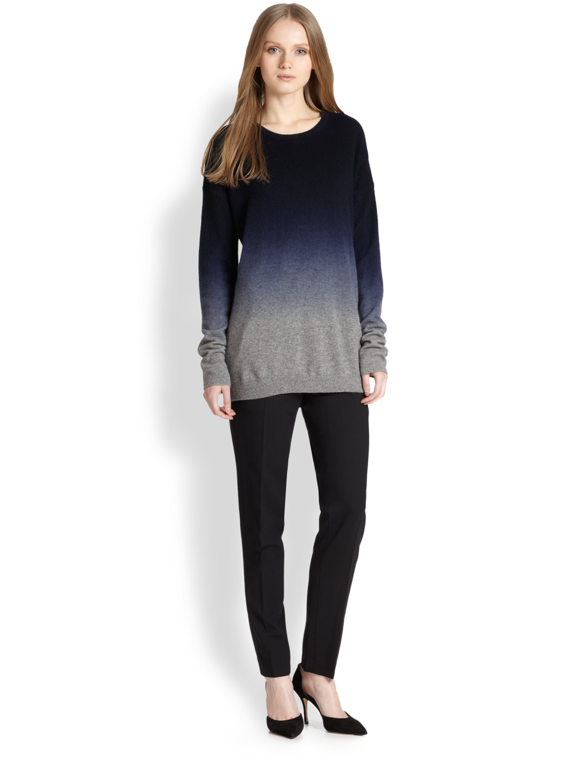 Vince Wool Cashmere Ombre Sweater in Blue | Lyst