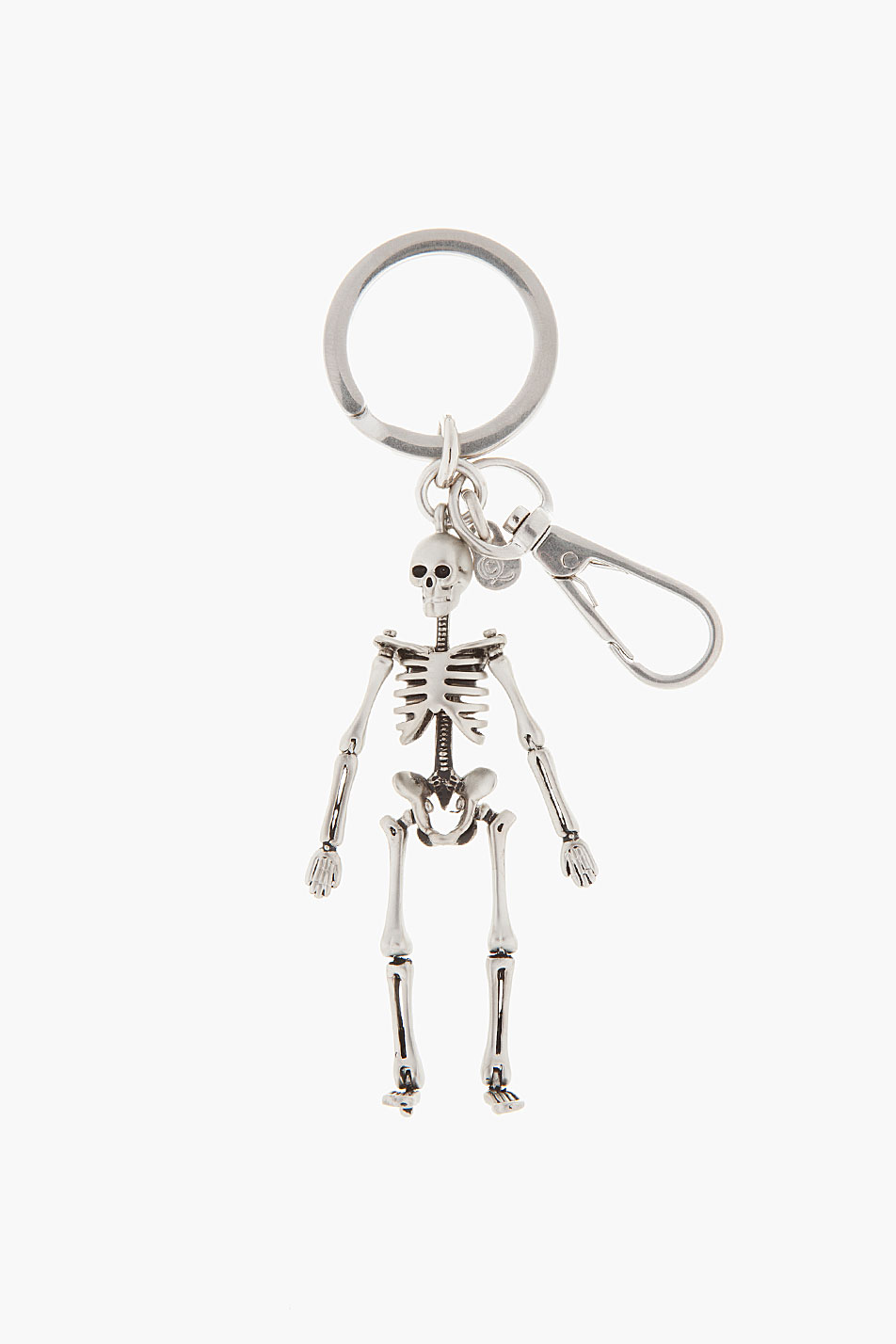 Alexander McQueen Small Matte Silver Skeleton Keychain in Metallic - Lyst