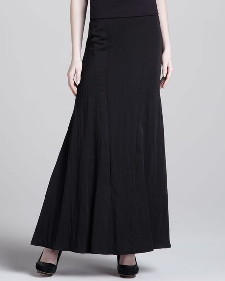 Donna Karan New York Gored Aline Maxi Skirt in Black (GALACTIC BLACK ...